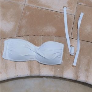 White bandeau bathing suit top!